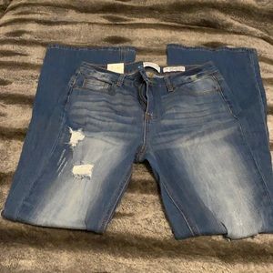 Blue wide leg jeans